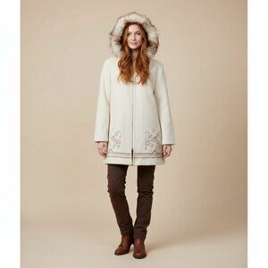 Canadian Sportwear Womens 16 1/2 Wool Northern Faux Fur Hood Trim Parka